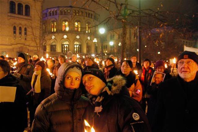A rally held in honor of Liu in Oslo